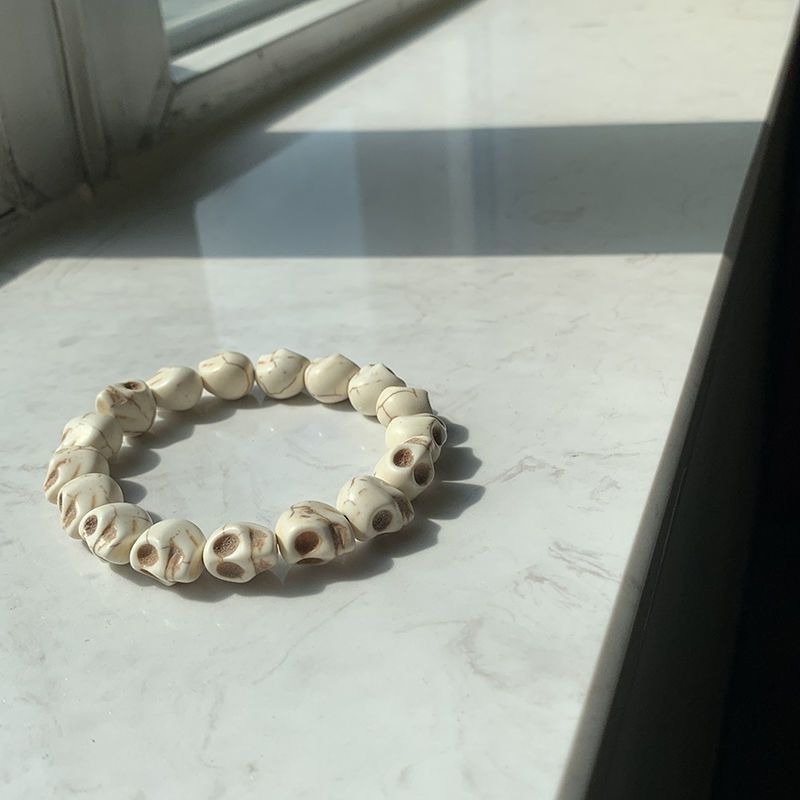 Handicrafts Cool Skeleton Bracelet Girls' New White Turquoise Handicrafts Fashion Jewelry Style Retro Bracelet Couple Handicrafts Fashion