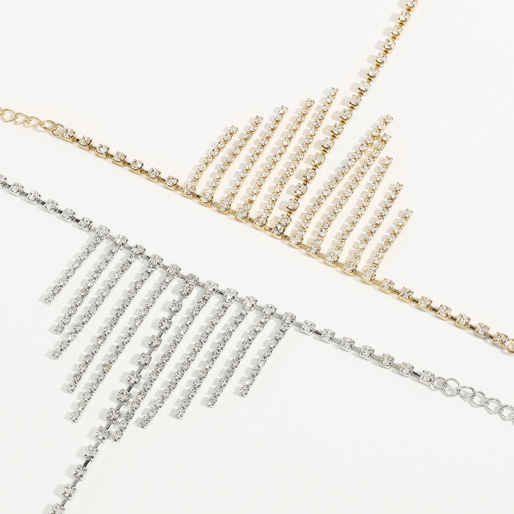 Vòng Tay Kết Hợp Nhẫn Tua Rua Đính Đá Kim Cương Toàn Diện Thanh Lịch Và