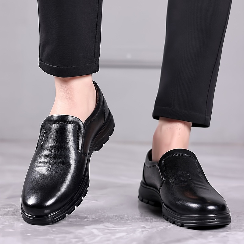 Giày Lười Da Thoáng Khí Thời Trang Cho Đàn Ông Trung Niên