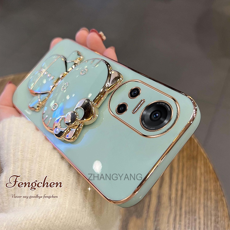 Ốp lưng oppo reno 10 5g reno 10 pro Ốp Điện Thoại TPU Silicon Mềm Chống Rơi Hình Mèo 3D Có Giá Đỡ Cho oppo reno 10 5g reno 10 pro