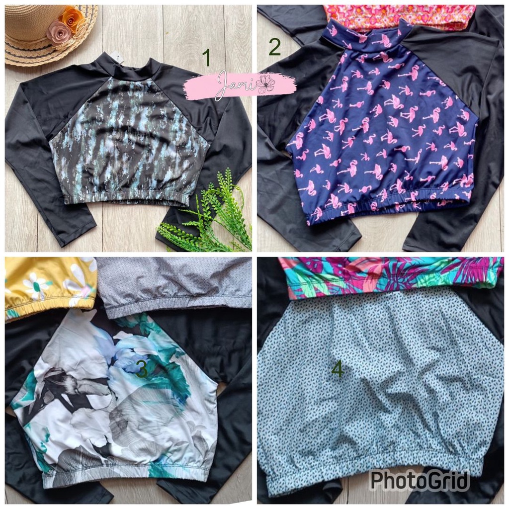 ÁO BƠI TAY DÀI họa tiết KÍN ĐÁO CHE BỤNG hoặc crop CHỐNG NẮNG THUN LẠNH KÈM MÚT giữ nhiệt-JAMI-AB_51