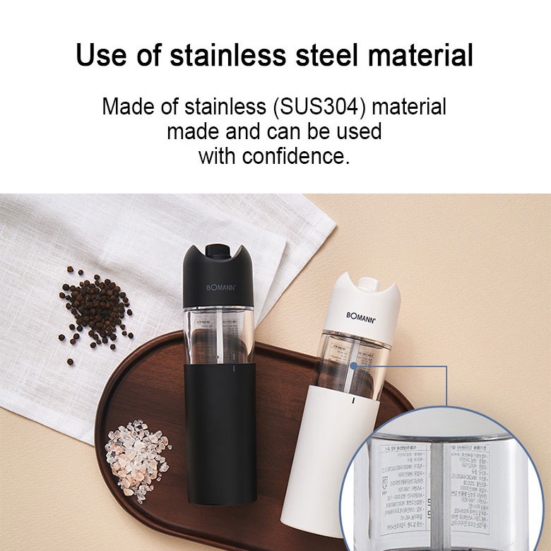 BOMANN PM5215W Automatic Seasoning Grinder Whole Pepper Sesame Salt Grinder