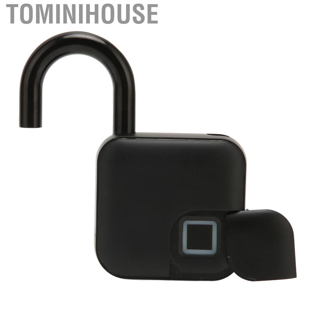 Tominihouse Fingerprint Padlock  Safety Electronic Lock For Suitcase Gym