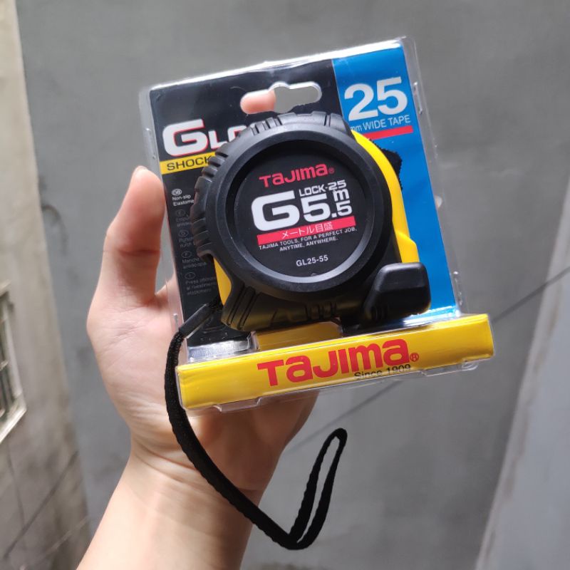 Thước cuộn Nhật TAJIMA chống va đập loại 5m và 7,5m  G5P55MW, G5P75MW - Thước kéo chống sốc G-lock GL25-55