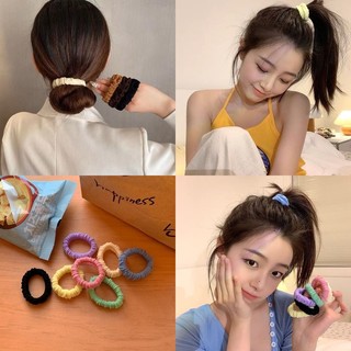Dây Buộc Tóc Cao Su Co Giãn Không Làm Tổn Thương Tóc Màu Cà Phê Sữa Phong Cách Hàn Quốc