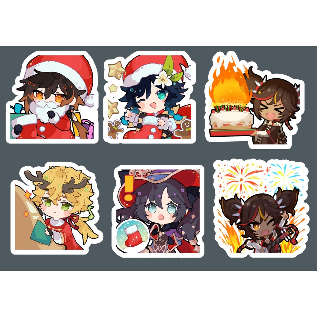 MINI STICKER PACK 🔔  Sticker Pack Genshin Impact A6 - Cắt Sẵn - Màng Cán Chống Nước - Keo Dán Sẵn