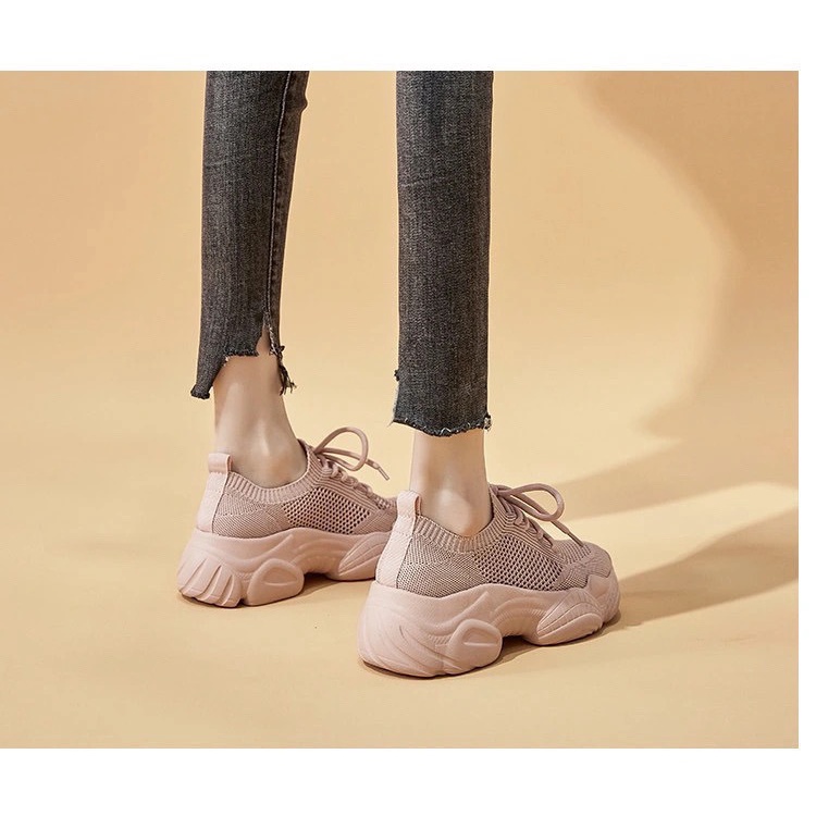 Giày Sneaker Đế Dày Phối Lưới Thoáng Khí Thời Trang Mùa Hè 2023 Mới Cho Nữ