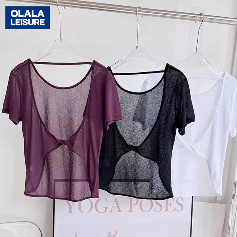 OLALA LEISURE Áo thun yoga yd143 dáng rộng