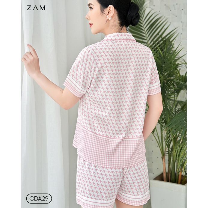 ĐỒ BỘ ZAM - BỘ NGẮN TAY QUẦN ĐÙI RĂNG SÓI HỒNG