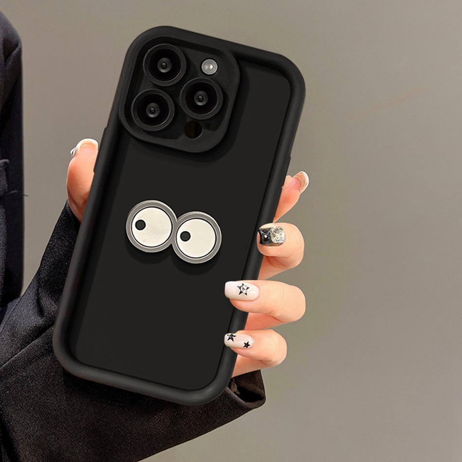 Ôp Điện Thoại Silicon Dẻo Màu Đen 3d Dễ Thương Cho iphone 11 12 13 14 15 pro max 11pro 12pro x xr xs max 7 8 plus se 2020 Ốp