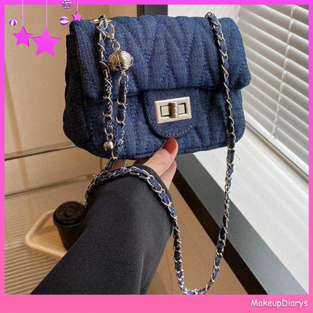 ★ Mỹ Phẩm Trang Điểm ★ Túi denim Đeo Chéo Thời Trang Dành Cho Nữ
