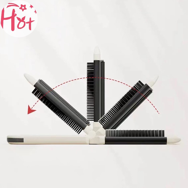 Jr Lược Gấp Gọn Bằng Silicon Có Túi Khí Kèm Gương Họa Tiết Hoạt Hình Dễ Thương Dùng Mát Xa Đầu Và Thư Giãn Cho Bạn Gái vn