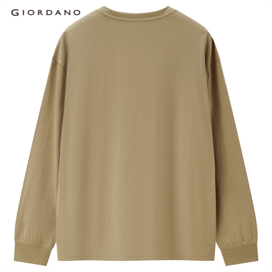 Áo thun Giordano 01022823 tay dài dáng rộng có 1 túi thời trang dành cho nam