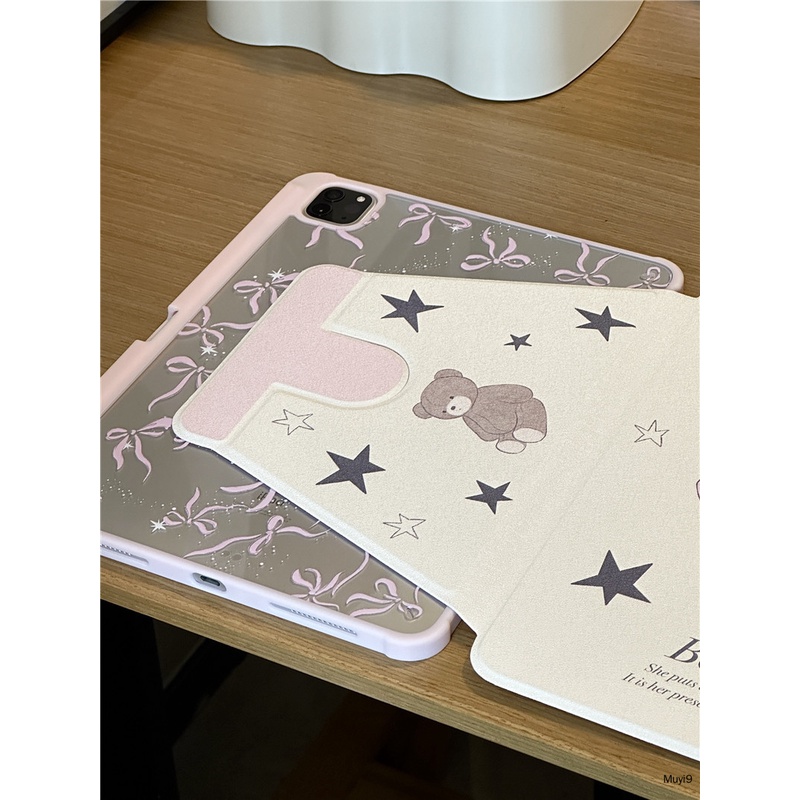 Bao Da Máy Tính Bảng Bằng acrylic Chống Rơi Hình Gấu Cho ipad 10.2 10.9 Mini 6 9.7 Air 4 / 5 Pro 11 / 12.9 Gen 9 Ốp