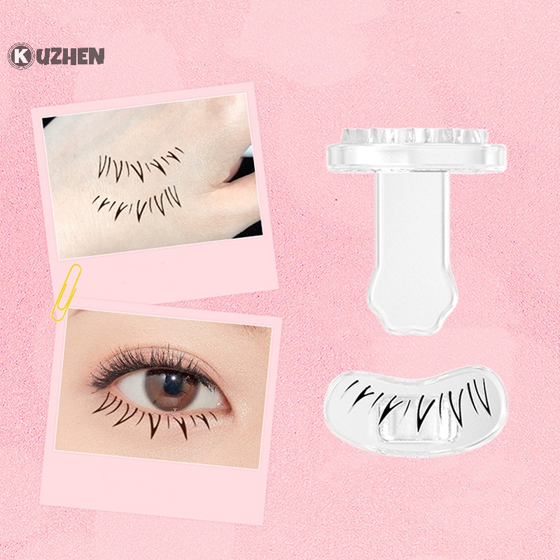 Kuzhen Con Dấu In Lông Mi Giả Có Tay Cầm Bằng silicone