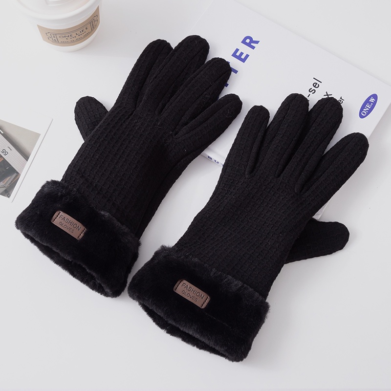 Thời Trang Găng Tay Hoạ Tiết Bánh waffle Có Thể Sử Dụng Màn Hình Cảm Ứng