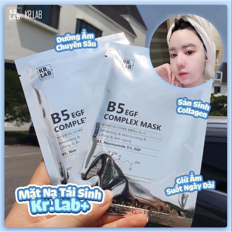 Mặt nạ giấy B5 EGF Kr.Lab cấp ẩm phục hồi da KrLab Kr Lab Mask