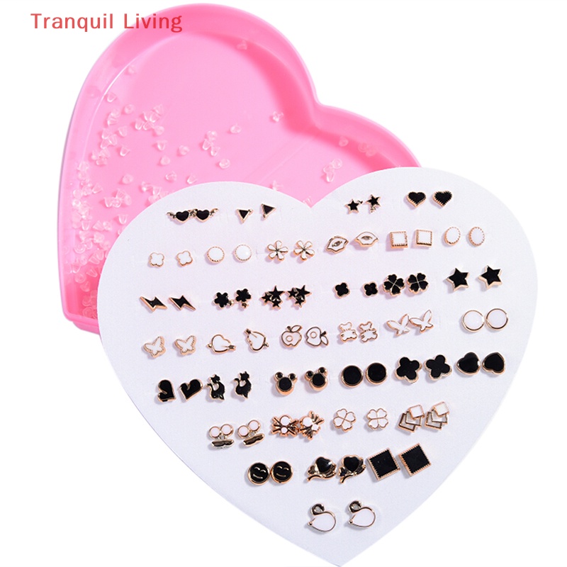 Set 36 Đôi Khuyên Tai Hình Hoa Đính Đá Thời Trang Cho Nữ