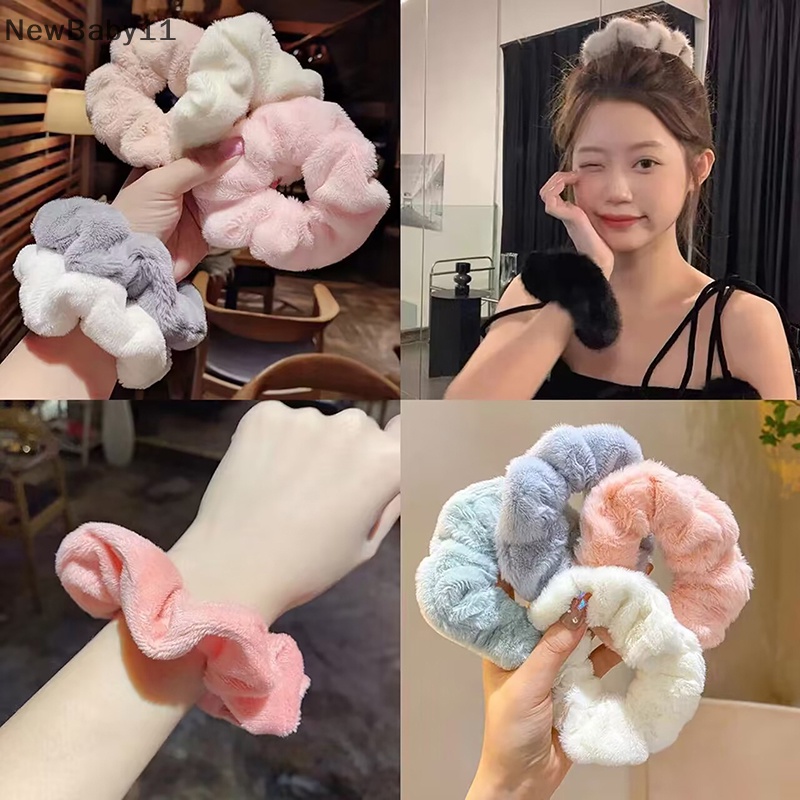 1 Dây Cột Tóc Lông Thỏ Màu Kẹo Dễ Thương Thời Trang Thu Đông