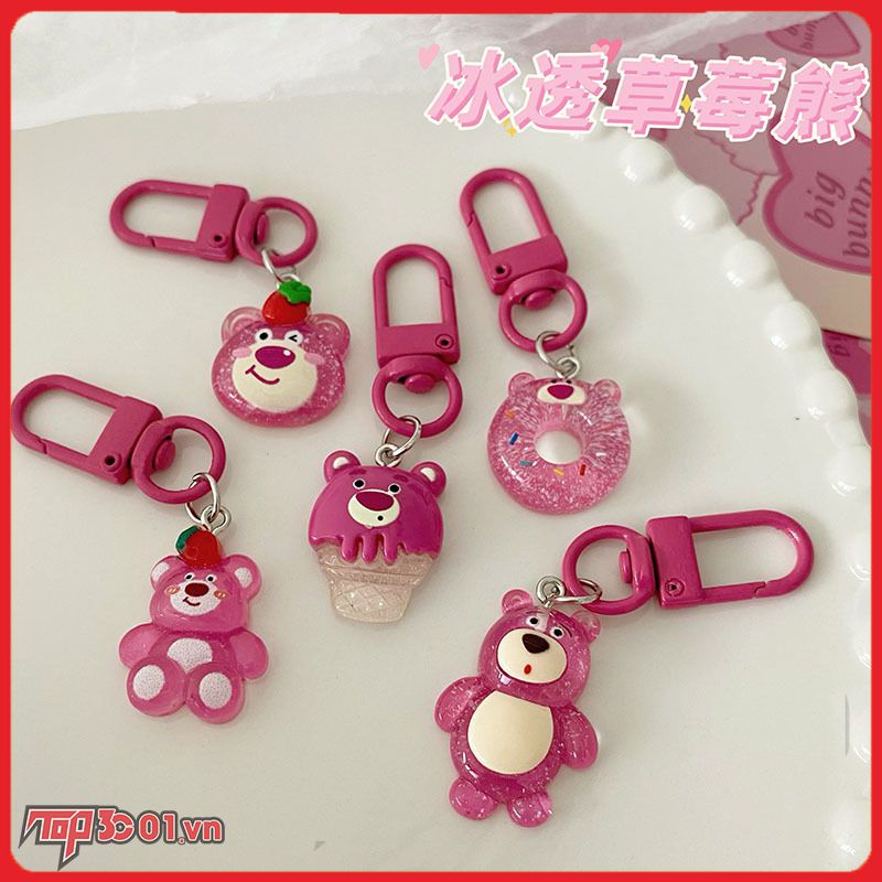 Hoạt Hình Dễ Thương Gấu Dâu Móc Khóa Học Sinh Học Mặt Dây Chuyền Tặng Phụ Kiện Trang Sức -top3C01