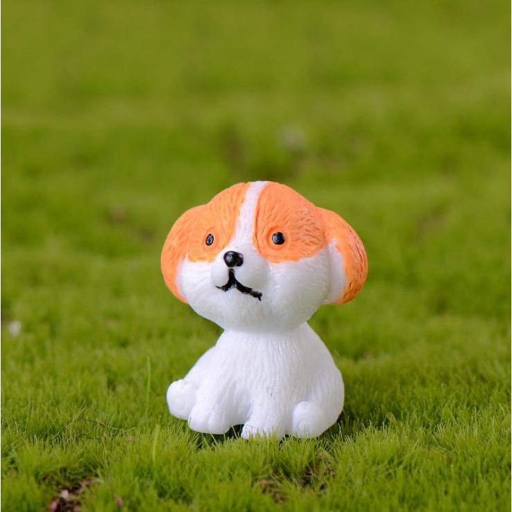 Tượng chú chó nhỏ làm terrarium, nhà mô hình, decor bàn học