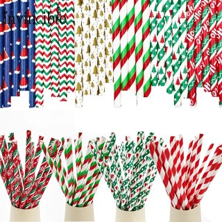  Set 25 Ống Hút Giấy Dùng Một Lần Trang Trí Giáng Sinh Năm Mới 2024 