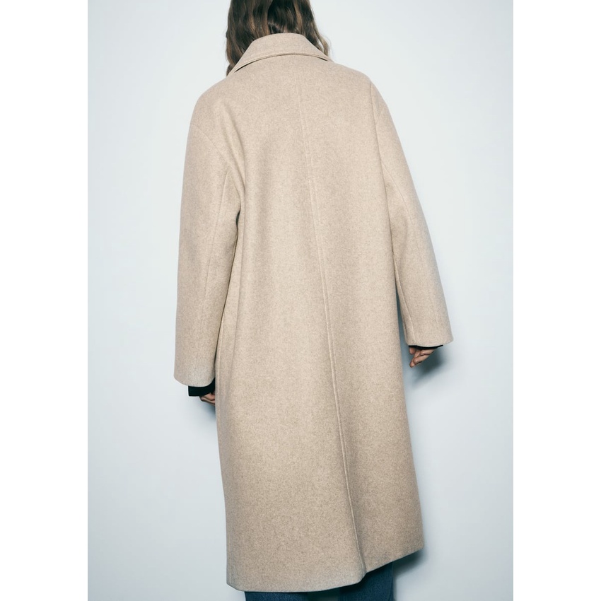 Zara Áo Khoác Len Dài Tay Dáng Rộng Thời Trang Mùa Thu Đông Ấm Áp3046269 3046271