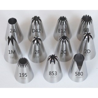 Đui 1M / Đui 2M / 6B / 1A / 195/ 580/ 2C/ E12 Đui Bắt Bánh Quy-Đuôi Bắt Kem Inox Nguyên Khối Làm Bánh Các Mẫu Thông Dụng