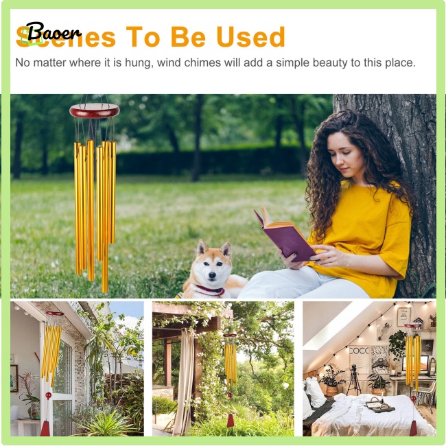 Chuông Gió 6 Ống Chính Hãng 100% Treo Trang Trí Ban Công Sân Vườn