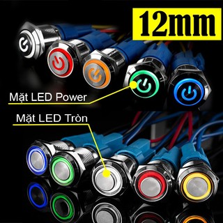 Nút công tắc LED nhấn nhả 12mm, Công tắc Nhấn tự nhả, Nhấn resert