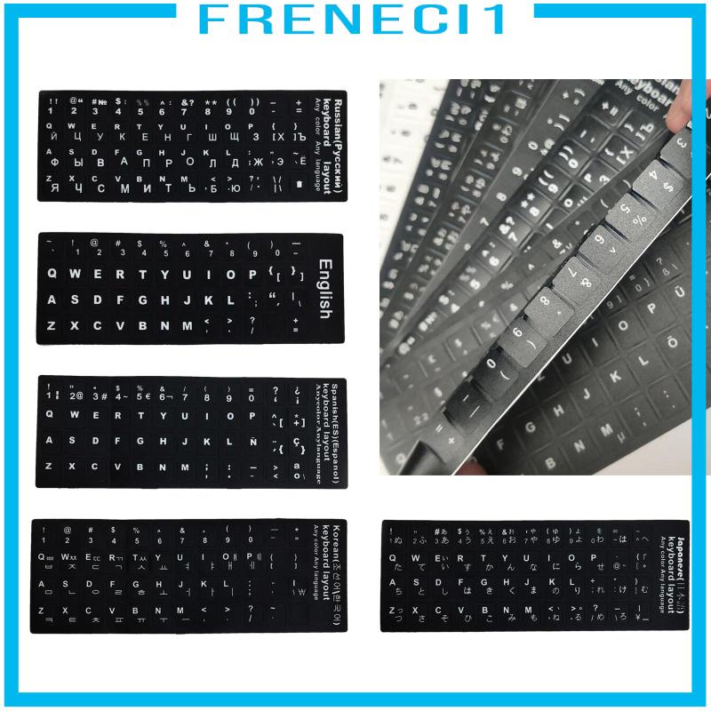 Miếng Dán Màu Đen In Chữ Siêu Bền Trang Trí Bàn Phím laptop Máy Tính Để Bàn