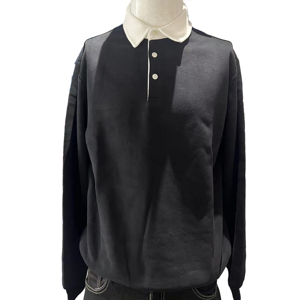 Áo Thun Nỉ Chắp Vá Màu Sắc Phong Cách Mùa Đông Ấm Áp Có Nút Cài Giản Dị Dành Cho Nam Giới