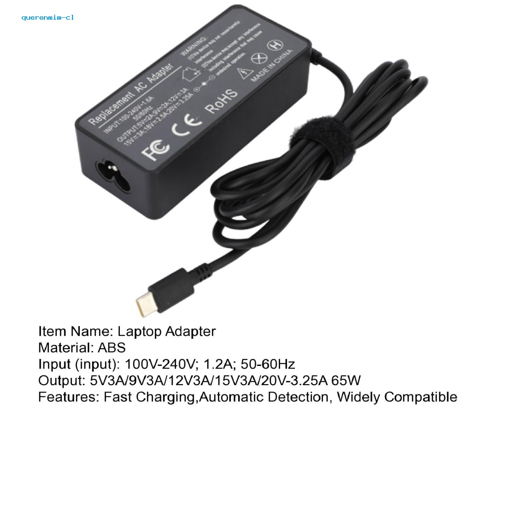 Bộ Sạc laptop Nhanh 65w type-c Cho lenovo laptops 20v 3.25a 65w t480 t490 t490s