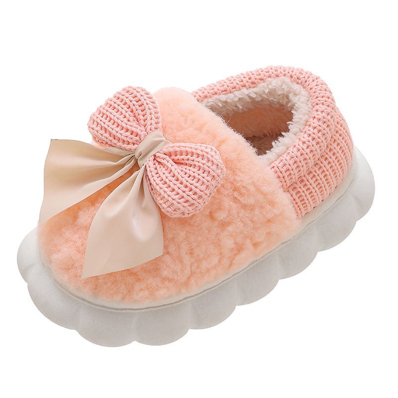 Dép cotton Đi Trong Nhà Chống Trượt Giữ Ấm Mùa Thu Đông In Họa Tiết Hoạt Hình Dễ Thương Cho Bé Gái