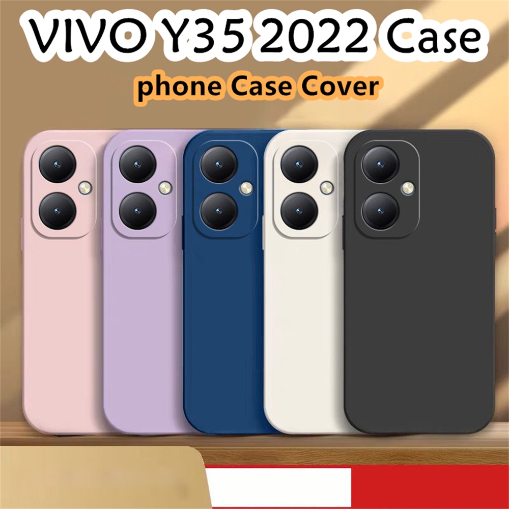 Ốp Điện Thoại Silicon Chống Bụi Màu Trơn Đơn Giản Cho vivo y35 2022