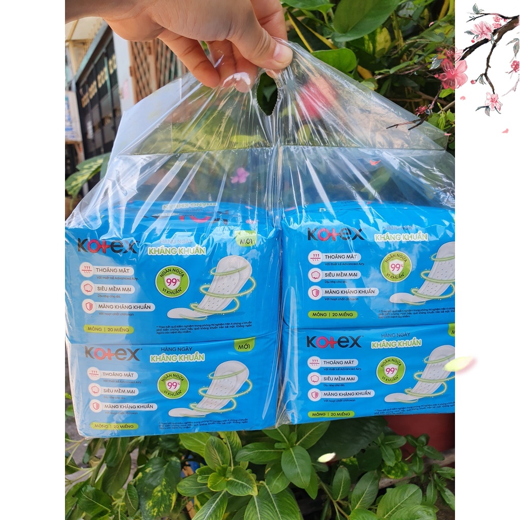 Băng vệ sinh Kotex hằng ngày kháng khuẩn gói 40 miếng/gói Hàng chính hãng
