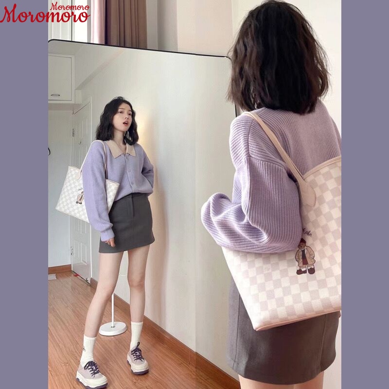 Moromoro Áo Len áo khoác cardigan hàn quốc Casual Korean Fashion WMY2300HHR 42Z231018