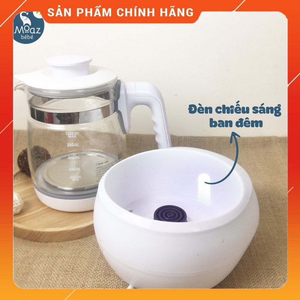 Bình đun nước pha sữa MOAZ BÉBÉ MB-002 điều chỉnh nhiệt độ, khử Clo, giữ nhiệt, Moaz Bebe mb002 - Chính hãng