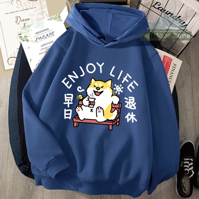 Áo hoodie Dáng Rộng In Họa Tiết Dễ Thương Thời Trang Xuân Thu Cho Nam
