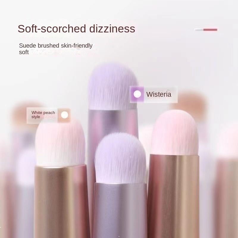 Cọ Tô Son Môi mini Đầu Tròn Có Nắp Đậy Mềm Mại