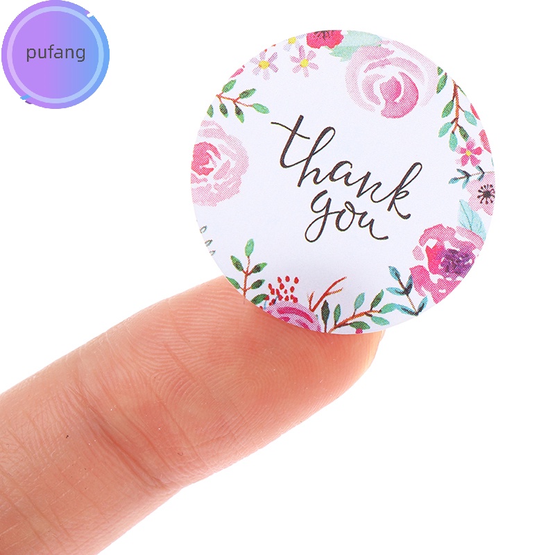 Cuộn 500 Nhãn Dán thank you Họa Tiết Hoa Xinh Xắn vn