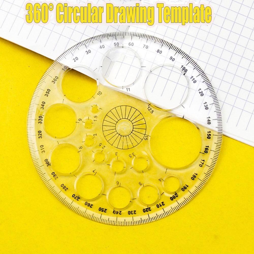 UUMIR Thước Nhựa Trong Suốt Hình Tròn Đa Năng Chuyên Dụng Cho Học Sinh