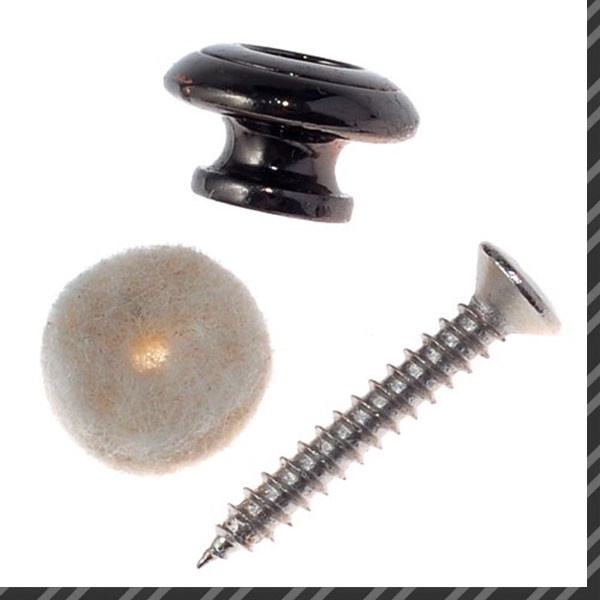 Bộ 2 Dây Đeo Đồng Hồ + Nút Khóa + Nấm Màu Đen Chuyên Dụng Cho Đàn guitar Điện / ukulele