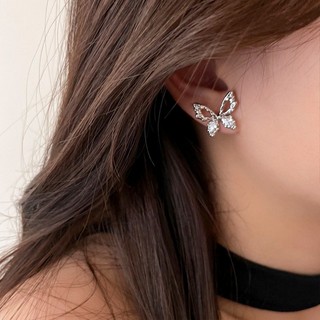 Thời trang bông tai mạ bạc 925 hình bươm bướm sang trọng