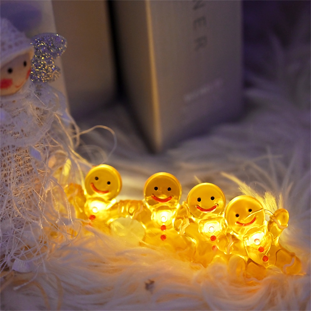 Dây Đèn led Trang Trí Giáng Sinh 5m usb / Pin Loại gingerbread man rgb