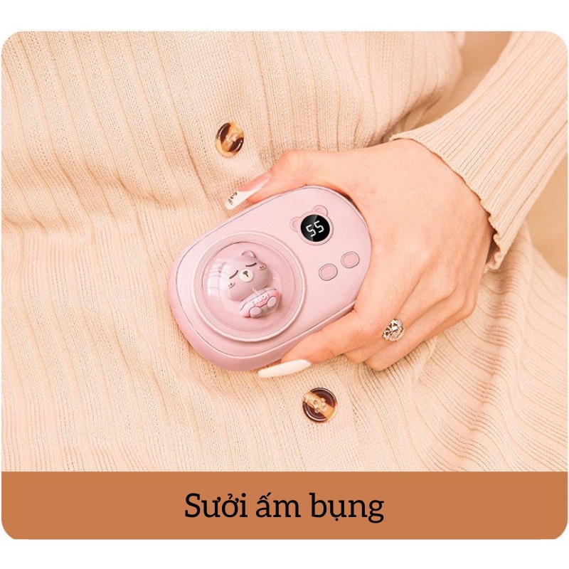 Máy Sưởi Mini Cầm Tay Hoạt Hình Dễ Thương Giúp Làm Ấm Tay Kiêm Sạc Dự Phòng Pin 5000mAh