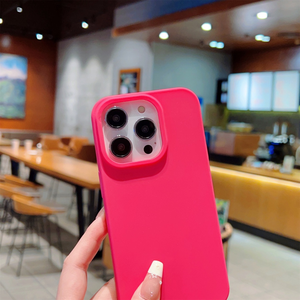 Ốp Điện Thoại silicone Mềm Màu Trơn Có Dây Đeo Cho iphone x / xs xsmax xr 11 12 13 14 15 plus pro promax