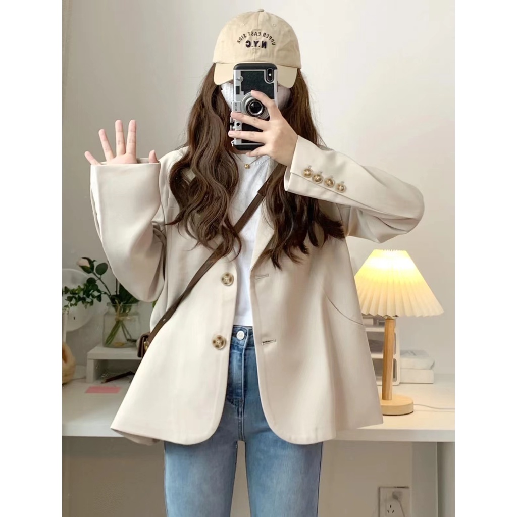 Áo Khoác blazer Dáng Ngắn Rộng Thời Trang Thanh Lịch Cho Nữ