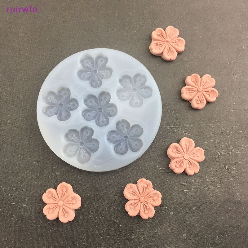1 Khuôn Silicon Làm Bánh Kẹo diy Hình Hoa Anh Đào mini ruirwfa Mới