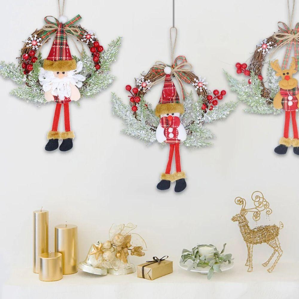 Twinkle Vòng Hoa Tuyết / Ông Già Noel / Nai Sừng Tấm Nhân Tạo Treo Cửa Ra Vào / Cửa Ra Vào Trang Trí Giáng Sinh Năm Mới